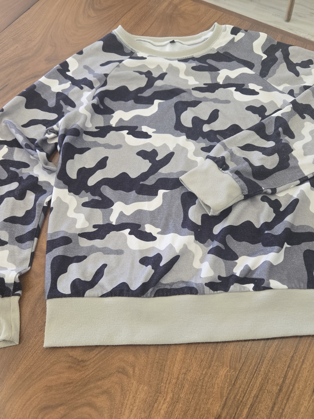 Men's Gray Camo Crewneck Sweater